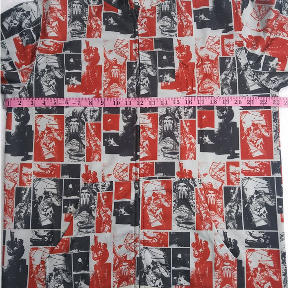 Marvel Punisher Mix Logo \ Full Zip Hoodie Men's size Medium / NEW With Tags - Picture 2 of 9